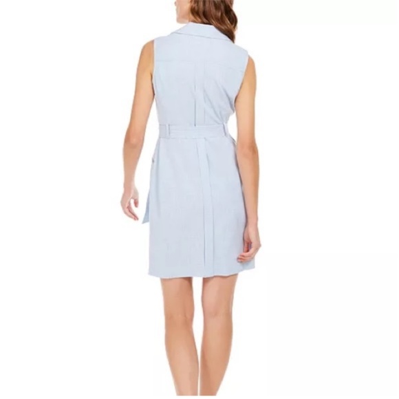 NEW CALVIN KLEIN MOTO BLUE WRAP DRESS SZ 12 NEW WITH TAGS - Picture 6 of 10
